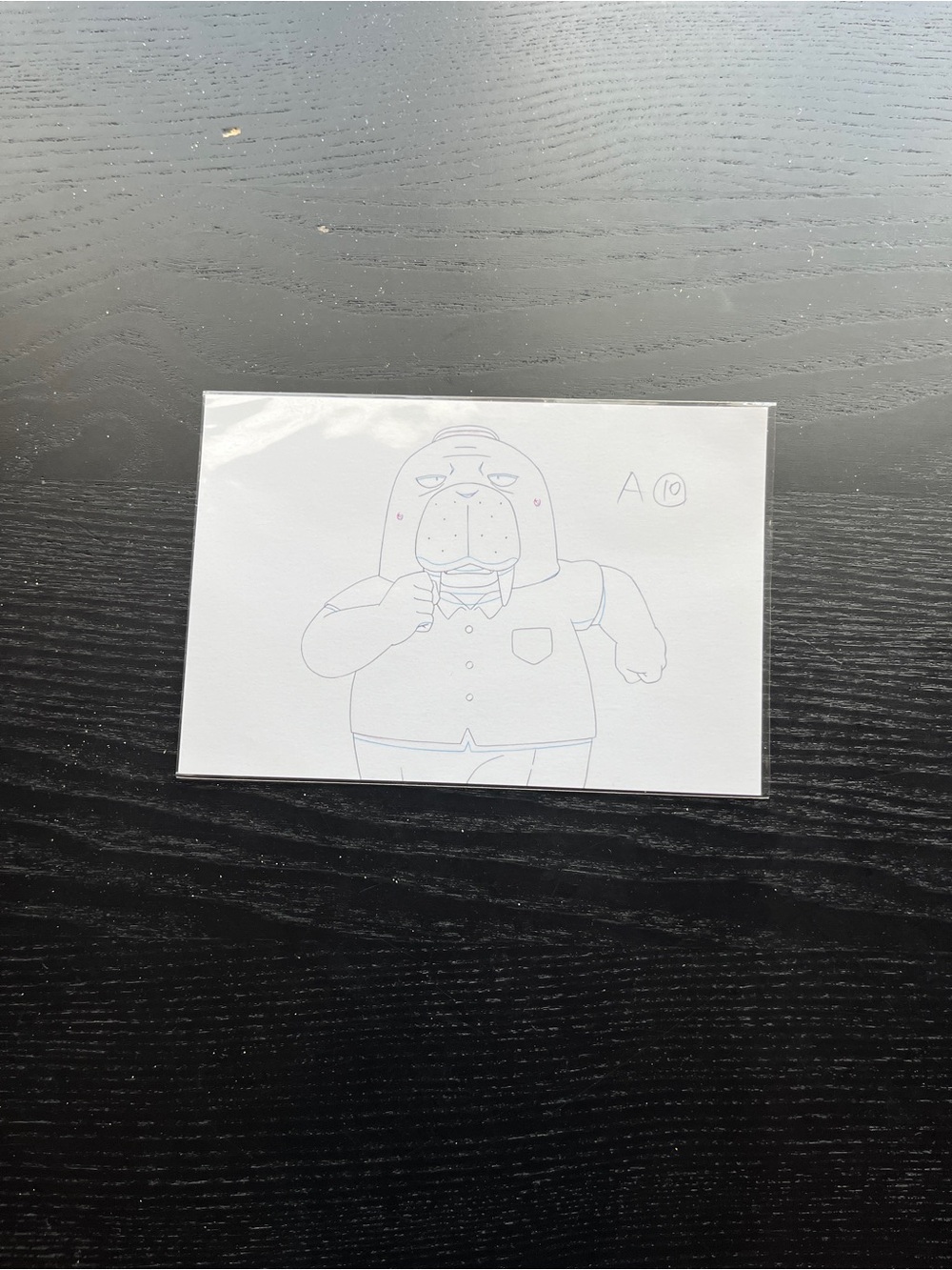 Minimalist Walrus Character Art Print in White